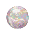 Pastel marble orbz foil balloon with swirled colors for birthday from Parte Haus party supply store in Bethesda MD.