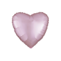 Pastel pink heart foil balloon with a metallic finish for Valentines Day from Parte Haus party supply store in Bethesda MD