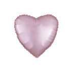 Pastel pink heart foil balloon with a metallic finish for Valentines Day from Parte Haus party supply store in Bethesda MD