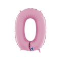 Pastel pink number 0 foil balloon birthday party decoration from Parte Haus party supply store in Bethesda MD