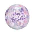 Pastel purple balloon with butterfly and floral design for birthday from Parte Haus party supply store in Bethesda MD