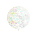 pastel rainbow confetti balloon filled with dots decoration for birthday from Parte Haus party supply store in Bethesda MD