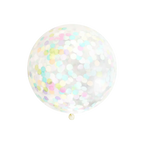 pastel rainbow confetti balloon filled with dots decoration for birthday from Parte Haus party supply store in Bethesda MD