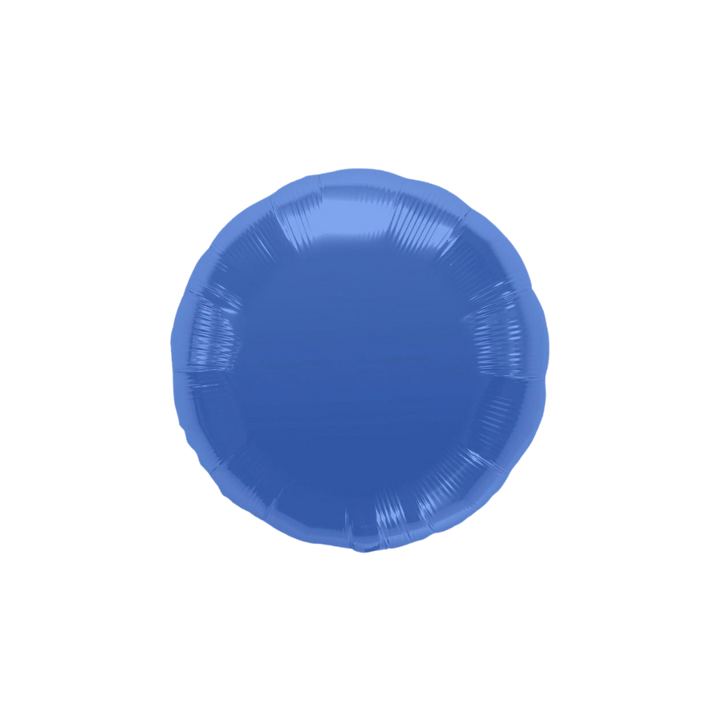 Periwinkle 18in round foil balloon with a glossy finish for birthdays, weddings, and graduations – from Parte Haus party supply store in Bethesda, MD.