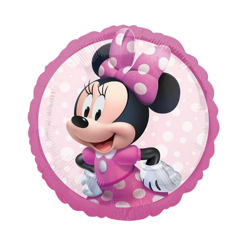Pink and black Minnie Mouse polka dots foil balloon birthday party theme from Parte Haus party supply store in Bethesda MD