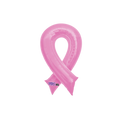 Pink foil ribbon balloon shaped like breast cancer awareness symbol from Parte Haus party supply store in Bethesda MD