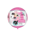 Pink Minnie Mouse foil balloon with number one for first birthday from Parte Haus party supply store in Bethesda MD
