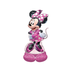 Pink Minnie Mouse foil balloon shaped like cartoon character for Disney birthday from Parte Haus party supply store in Bethesda Maryland