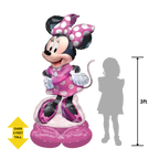 Pink Minnie Mouse foil balloon with polka dots Disney birthday theme from Parte Haus party supply store in Bethesda Maryland