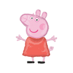 Pink Peppa Pig foil balloon with character design birthday theme from Parte Haus party supply store in Bethesda MD