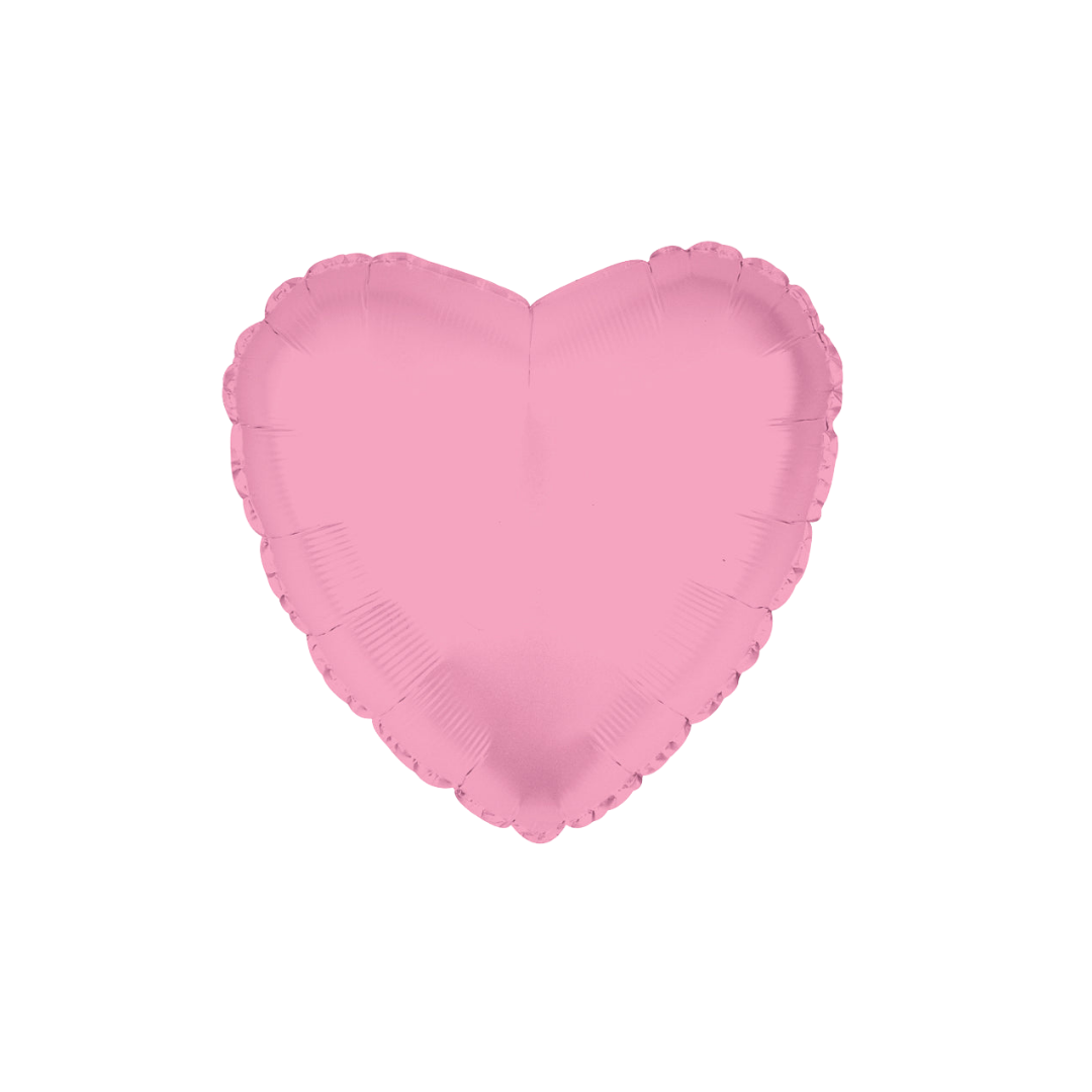 Pink 18in heart foil balloon for birthday parties – from Parte Haus party supply store in Bethesda, MD.