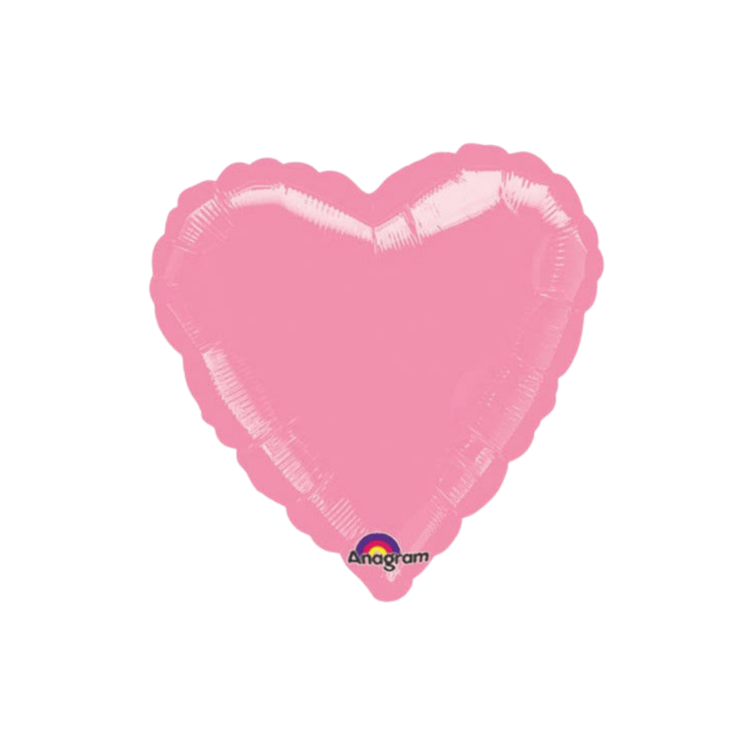 Pink 18in heart foil balloon for birthday parties – from Parte Haus party supply store in Bethesda, MD.