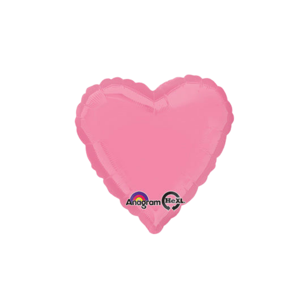 Pink 18in heart foil balloon for birthday parties – from Parte Haus party supply store in Bethesda, MD.