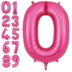 Pink number foil balloon set for birthday celebration from Parte Haus party supply store in Bethesda MD.