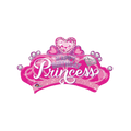 Pink purple princess crown foil balloon with happy birthday text birthday theme from Parte Haus party supply store in Bethesda Maryland