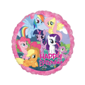 18in pink and purple My Little Pony Happy Birthday foil balloon with characters – from Parte Haus party supply store in Bethesda, MD.