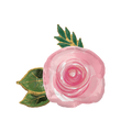 Pink rose foil balloon with green leaves birthday from Parte Haus party supply store in Bethesda Maryland