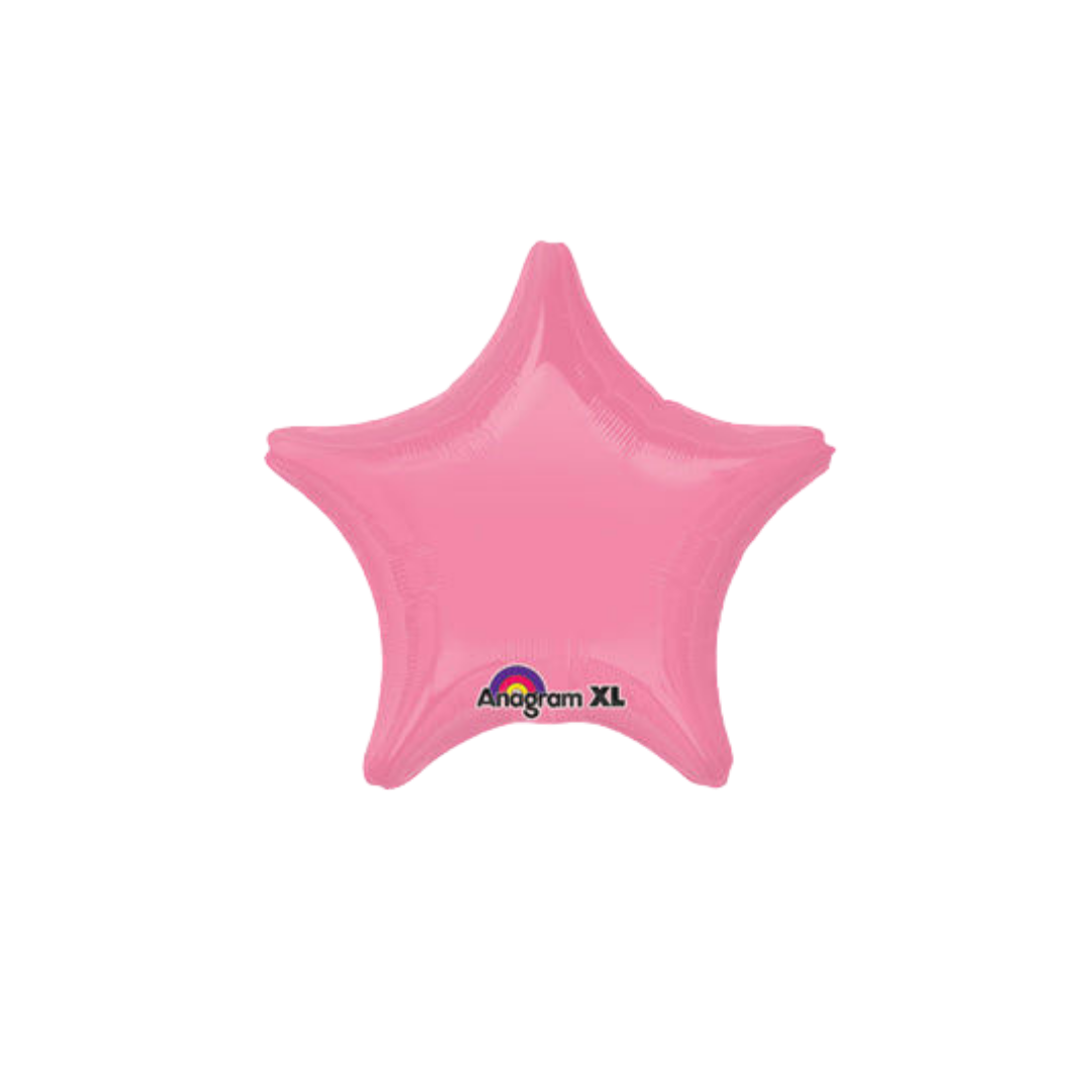 Pink 18in star foil balloon for birthday parties – from Parte Haus party supply store in Bethesda, Maryland.
