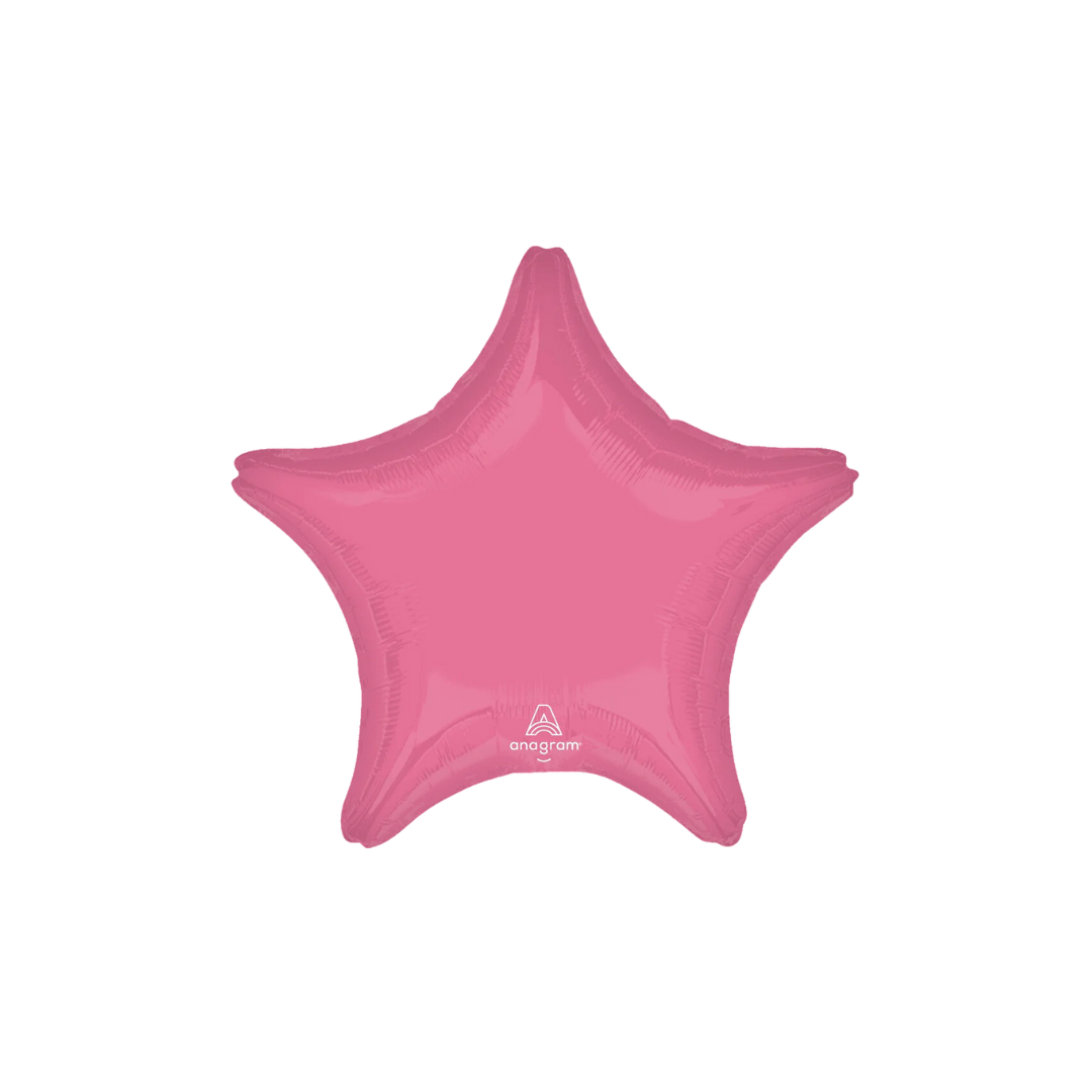 Pink star foil balloon with shiny surface for birthdays from Parte Haus party supply store in Bethesda Maryland