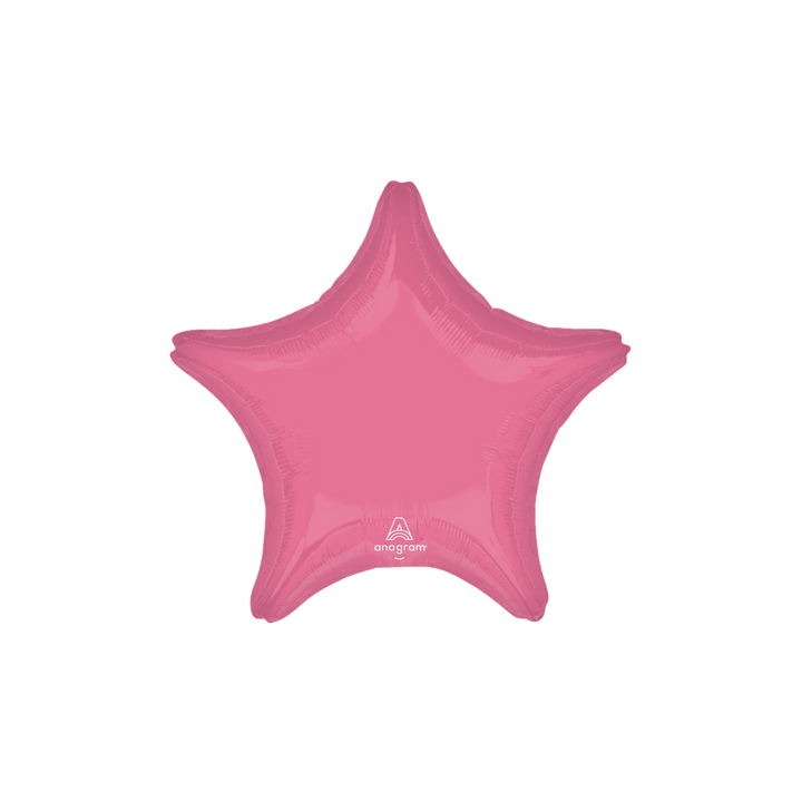 Pink 18in star foil balloon for party décor – from Parte Haus party supply store in Bethesda, Maryland.