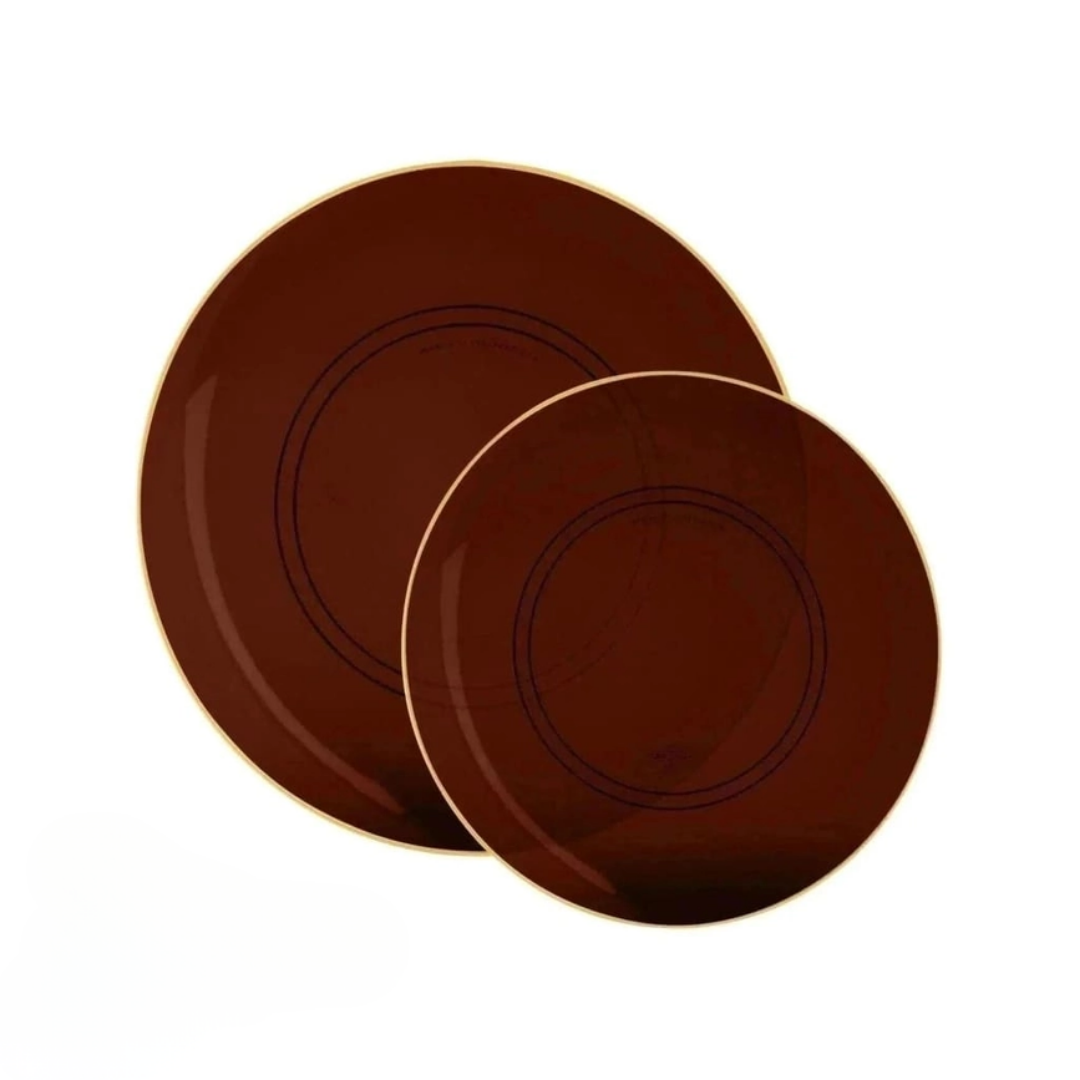 Transparent Mocha Reusable Plates - 2 Sizes