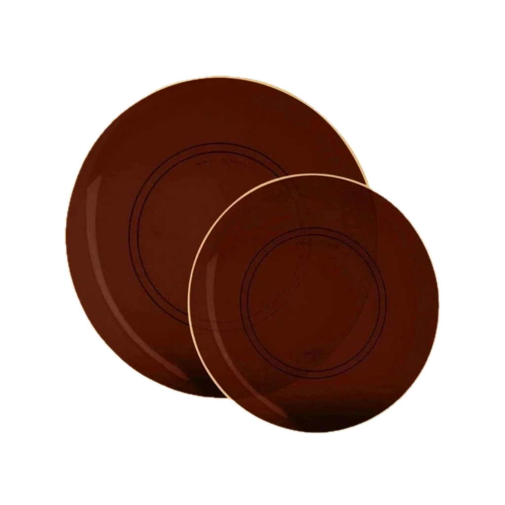 Transparent Mocha Reusable Plates - 2 Sizes