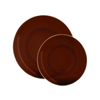 Transparent Mocha Reusable Plates - 2 Sizes