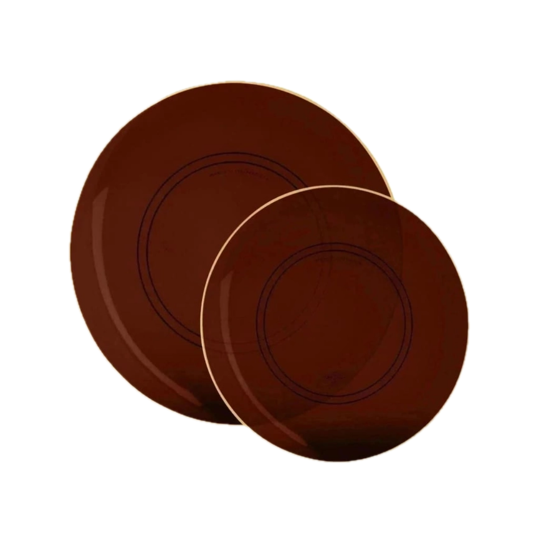 Transparent Mocha Reusable Plates - 2 Sizes