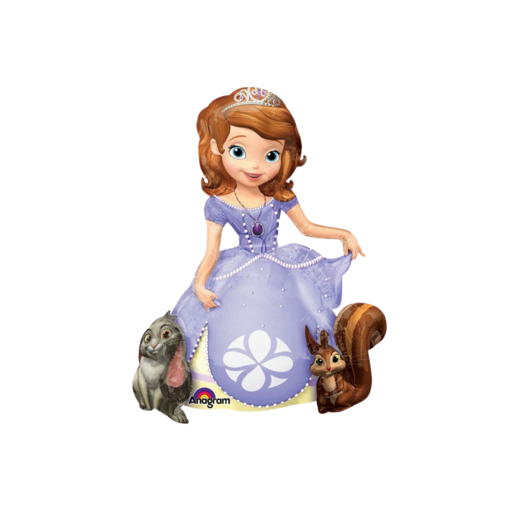 Purple foil balloon Sofia the First princess birthday theme from Parte Haus party supply store in Bethesda MD