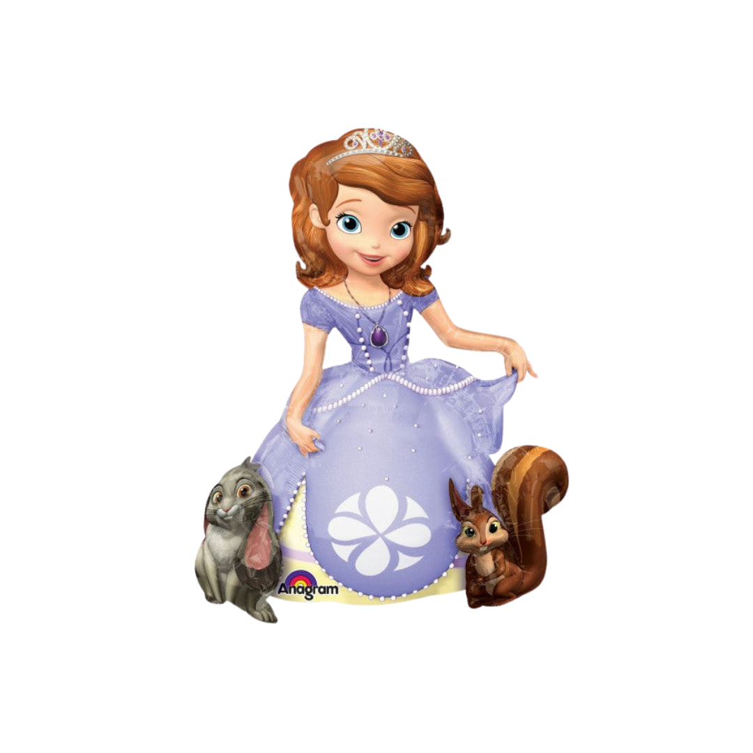 Purple foil balloon Sofia the First princess birthday theme from Parte Haus party supply store in Bethesda MD