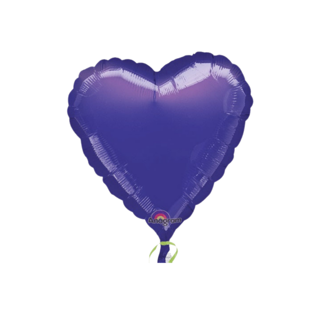 Purple heart foil balloon shiny finish princess party theme from Parte Haus party supply store in Bethesda MD