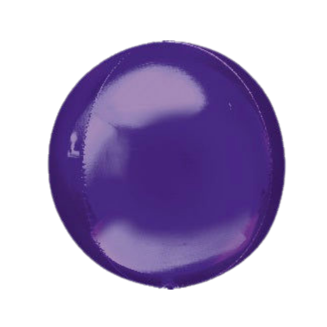 Purple orbz foil balloon with shiny finish princess party from Parte Haus party supply store in Bethesda MD