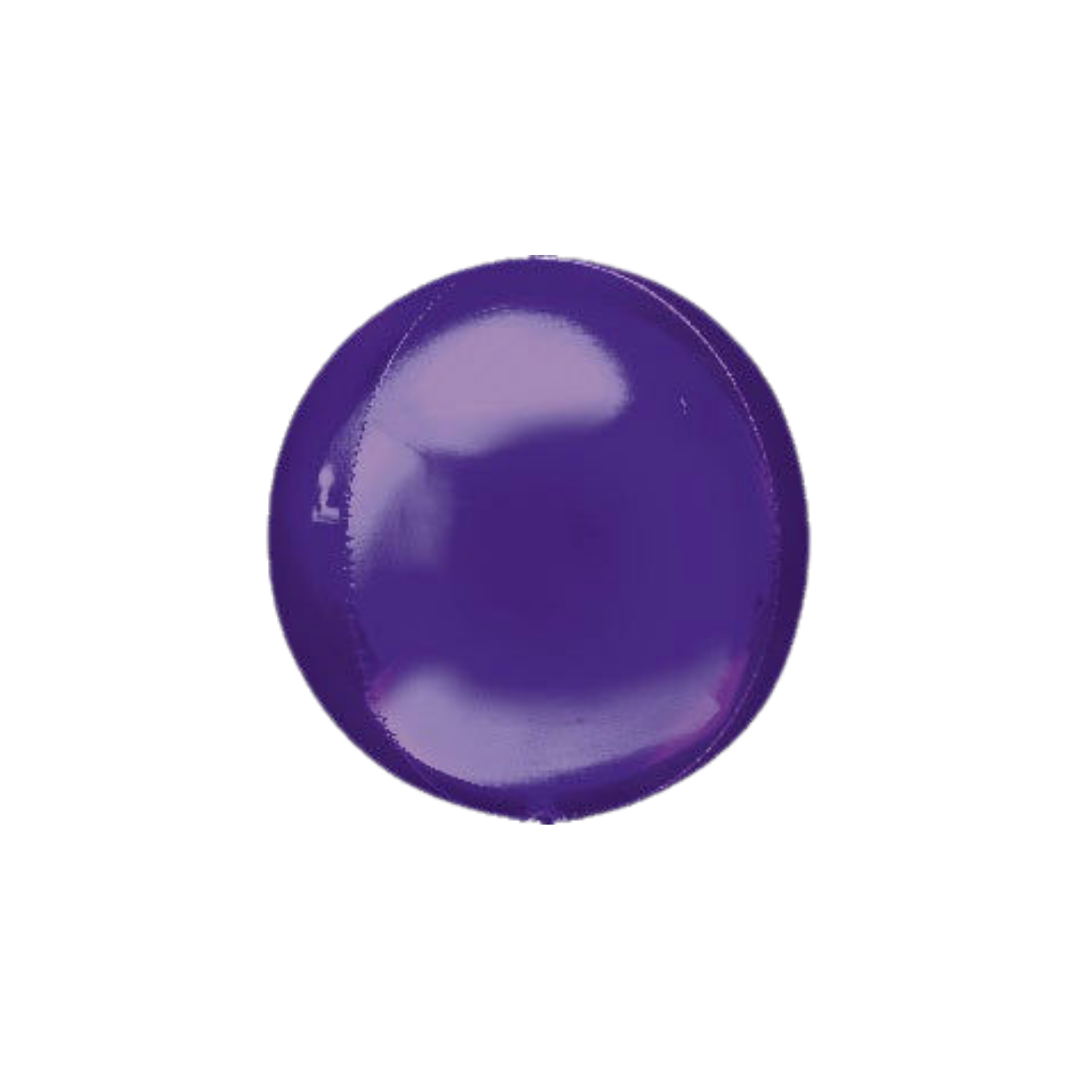 Purple orbz foil balloon round and shiny for princess party from Parte Haus party supply store in Bethesda MD