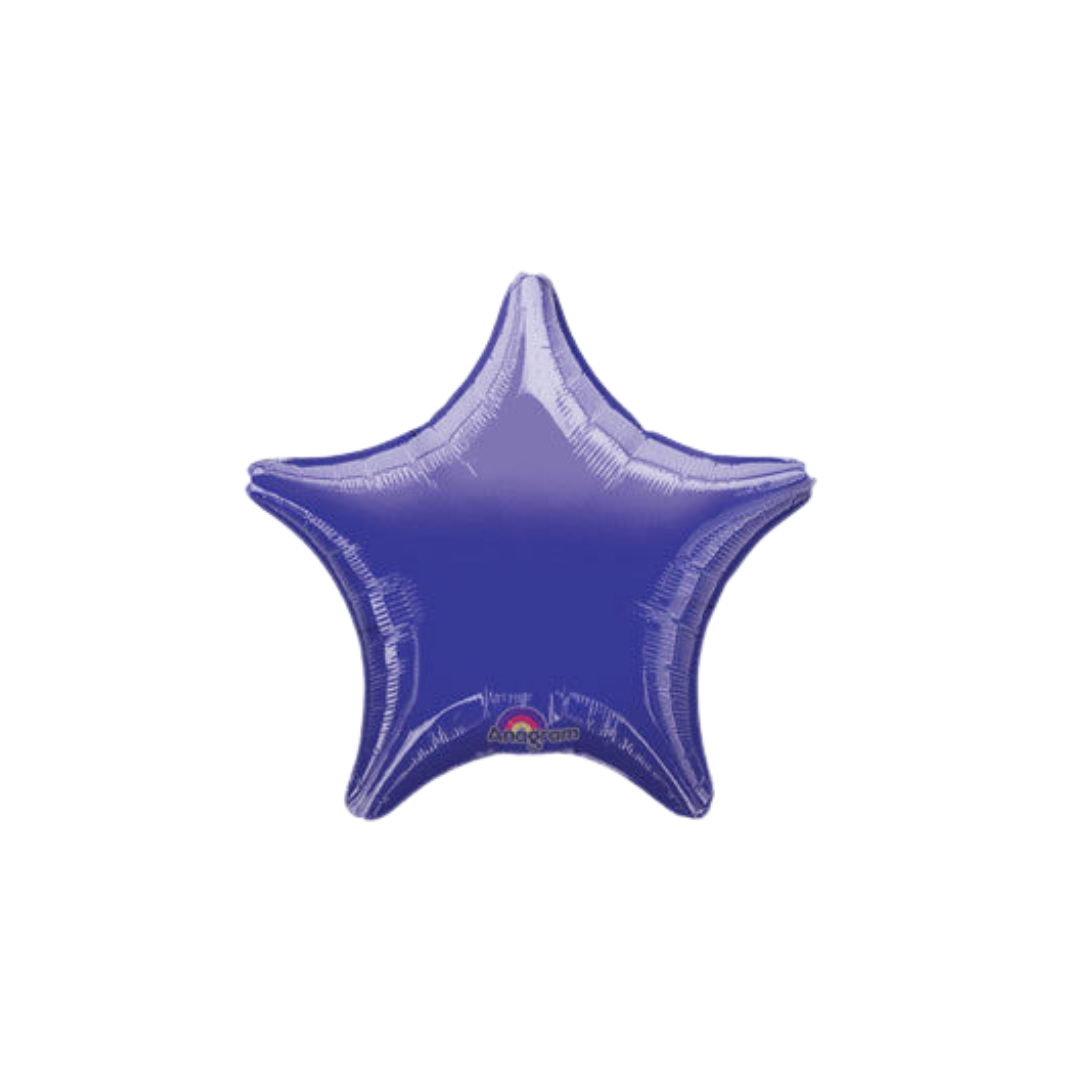 Purple 18in star foil balloon for birthday and princess-themed parties – from Parte Haus party supply store in Bethesda, Maryland.