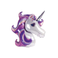 Purple white unicorn foil balloon with shiny mane for birthday from Parte Haus party supply store in Bethesda MD
