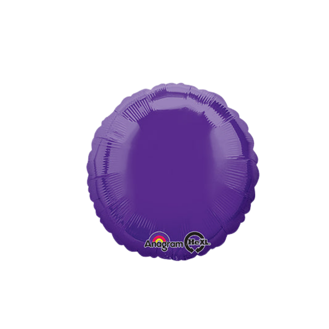Quartz purple round foil balloon birthday princess party theme from Parte Haus party supply store in Bethesda MD