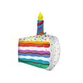 Rainbow cake slice foil balloon with colorful sprinkles birthday theme from Parte Haus party supply store in Bethesda MD