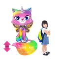 Rainbow ombre unicorn kitty foil balloon large size birthday decoration from Parte Haus party supply store in Bethesda MD