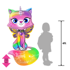 Rainbow ombre unicorn kitty foil balloon with butterfly wings birthday from Parte Haus party supply store in Bethesda MD