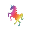 Rainbow unicorn holographic foil balloon birthday decoration from Parte Haus party supply store in Bethesda Maryland