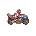 Red blue motorcycle racing foil balloon for birthday theme from Parte Haus party supply store in Bethesda Maryland