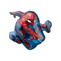 Red blue Spiderman foil balloon superhero birthday theme from Parte Haus party supply store in Bethesda Maryland