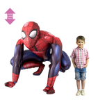 Red blue Spiderman superhero foil balloon crouching for birthday from Parte Haus party supply store in Bethesda MD