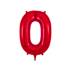 Red foil number 0 balloon for birthday from Parte Haus party supply store in Bethesda MD