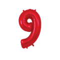 Red foil number nine balloon shiny birthday decoration from Parte Haus party supply store in Bethesda MD