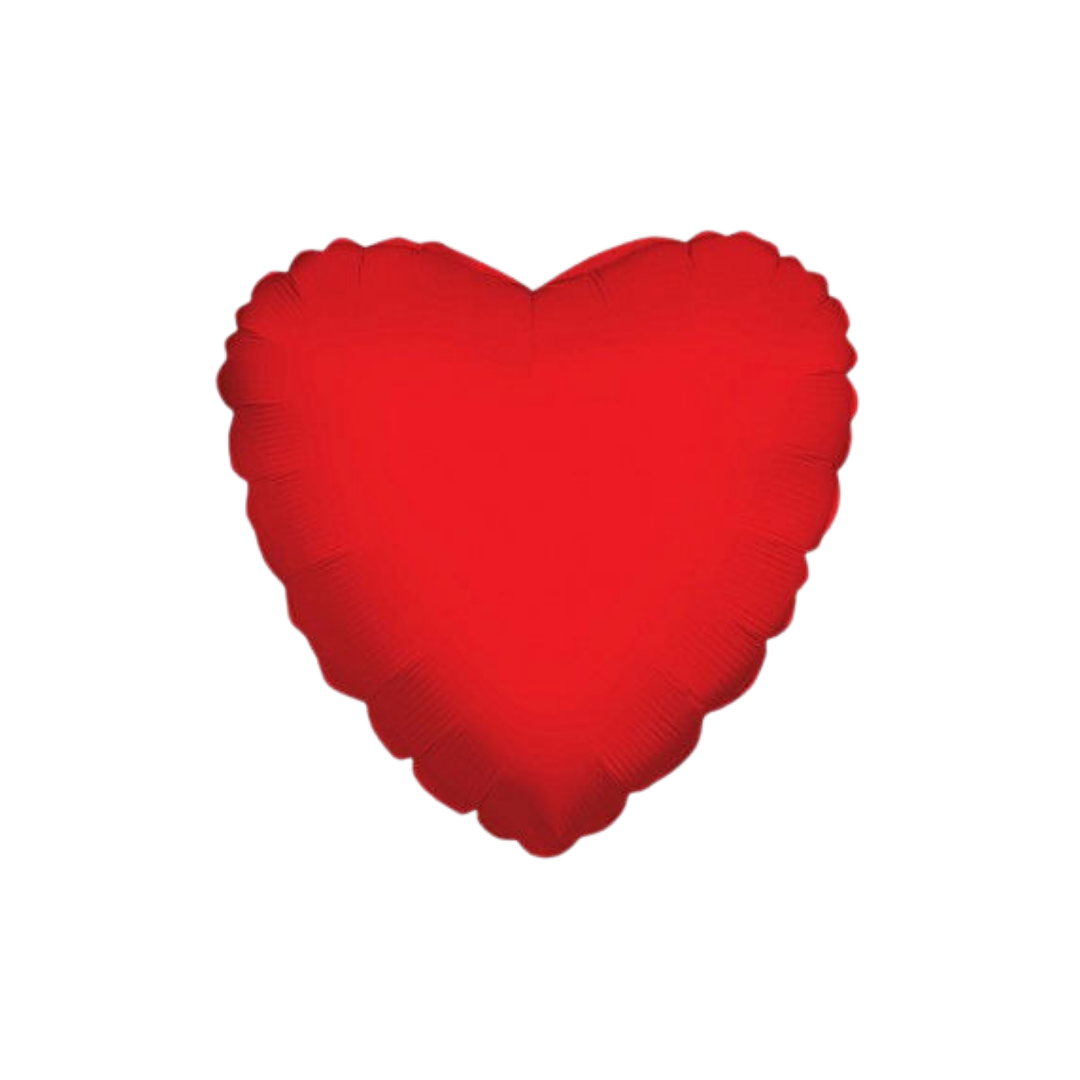 Red heart foil balloon with glossy shine for wedding or birthday from Parte Haus party supply store in Bethesda MD