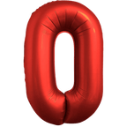 Red number 0 foil balloon for birthday celebration from Parte Haus party supply store in Bethesda MD