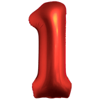 Red number 1 foil balloon for birthday from Parte Haus party supply store in Bethesda MD
