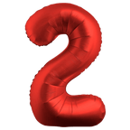 Red number 2 foil balloon for birthday party decor from Parte Haus party supply store in Bethesda MD