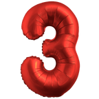 Red number three foil balloon birthday decoration from Parte Haus party supply store in Bethesda Maryland